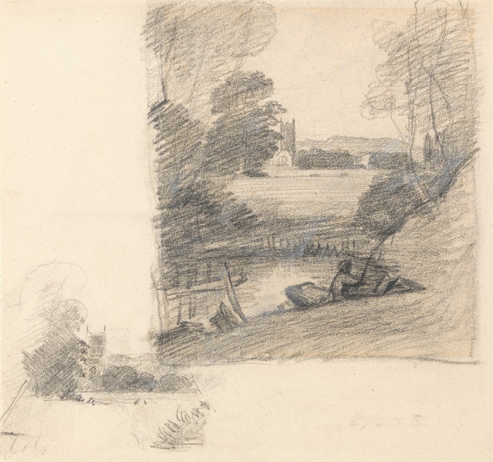 Two Studies of Dedham Church from the East (between 1806 and 1808)