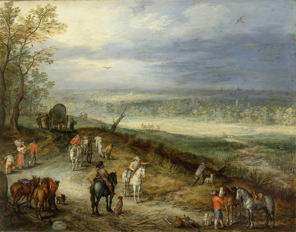 Extensive Landscape With Travellers on a Country Road (c.1608–10)
