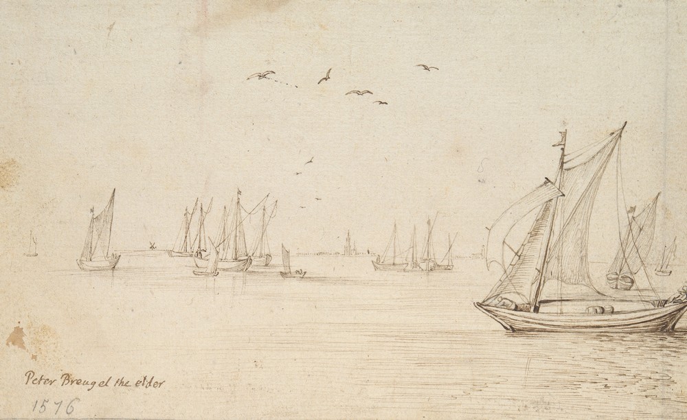 Sailboats, A City in the Distance