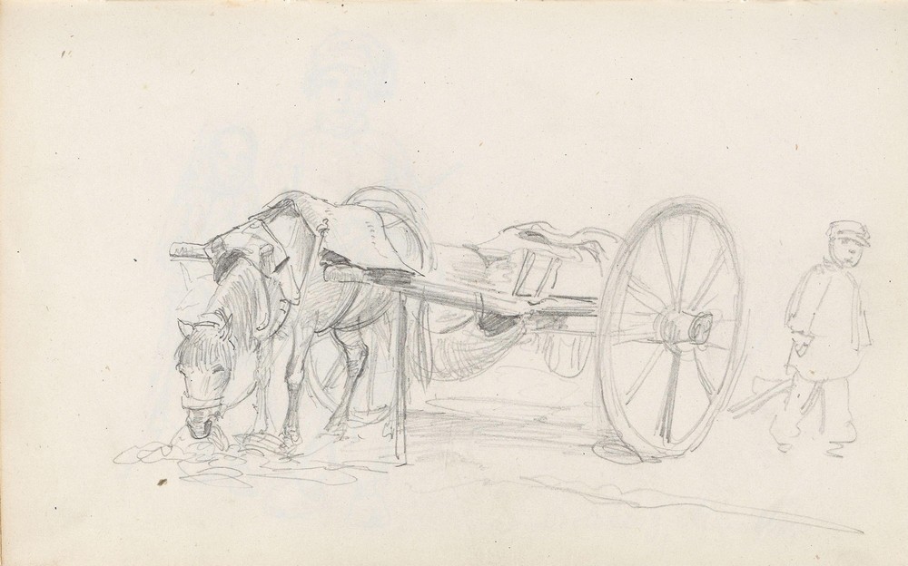 Boy by horse and cart (Between 1844 and 1854)