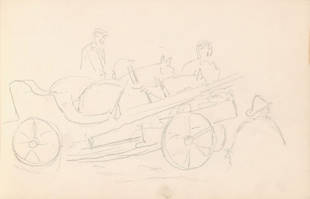 Drawings of carriages and figures (Probably 1859 or 1860)