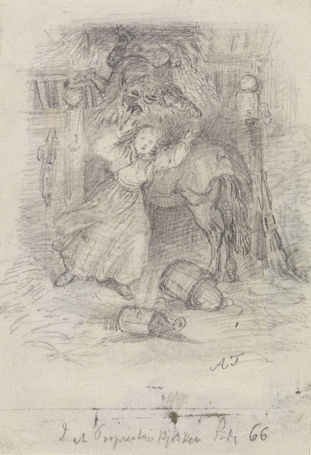En aftenstund i et proprietærkjøkken (before 1879)