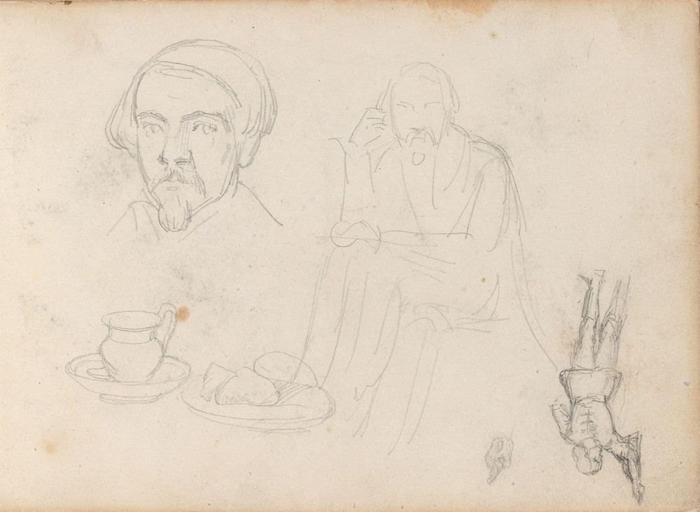 Figure studies; jug and dish (1838 or 1839)