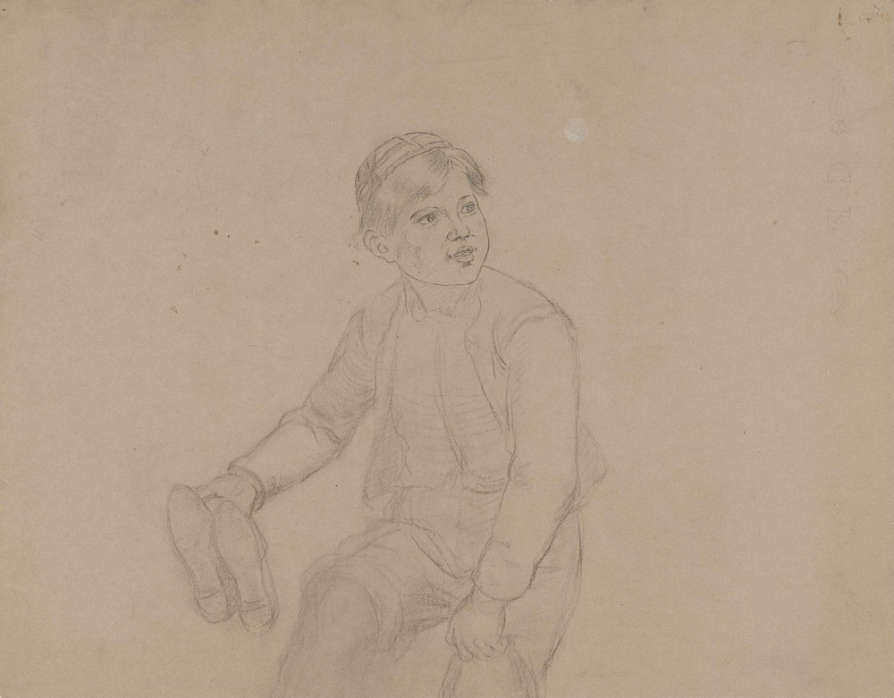 Gutt med sko i hendene (between 1869 - 1873)