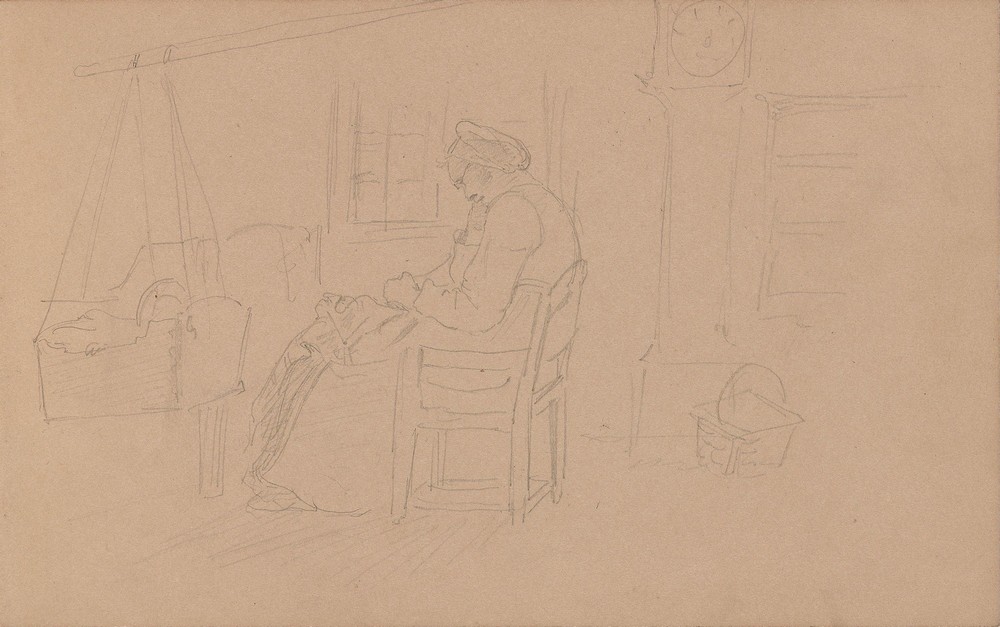 Interior with seated woman and hammock (between 1855 and 1857)