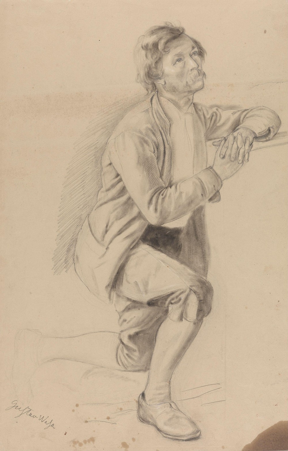 Knelende mann med foldede hender (between 1839 - 1841)