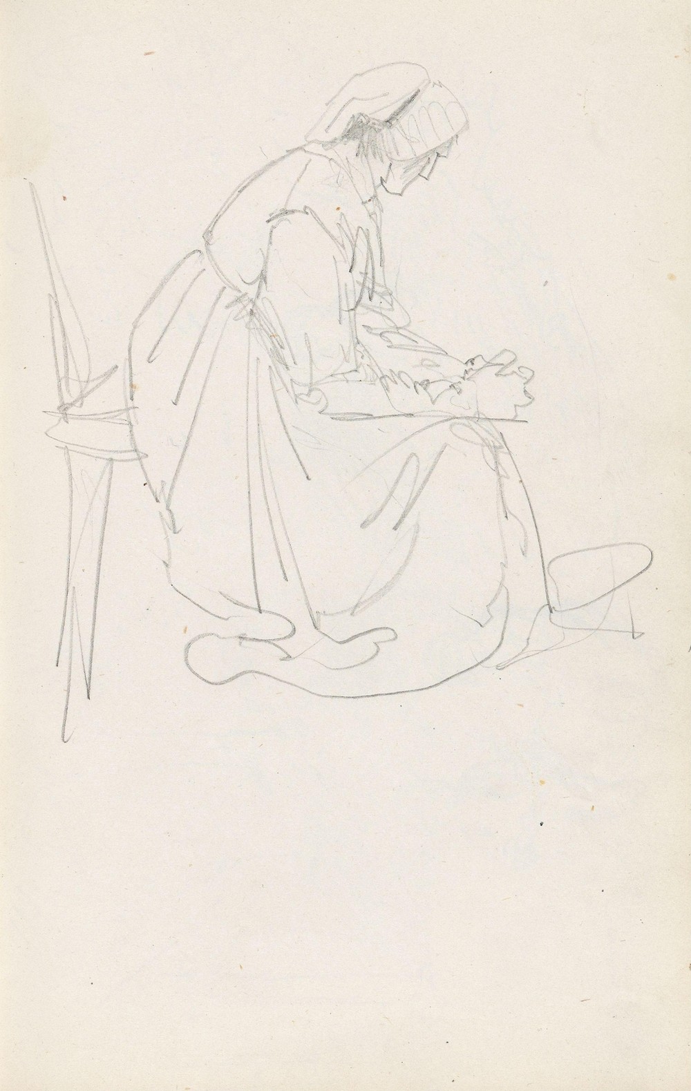 Kvinne med foldede hender (between 1844 - 1854)