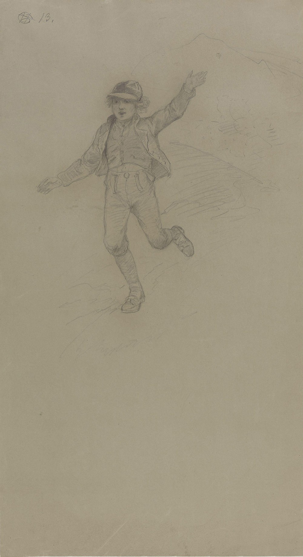 Løpende gutt (between 1869 - 1873)