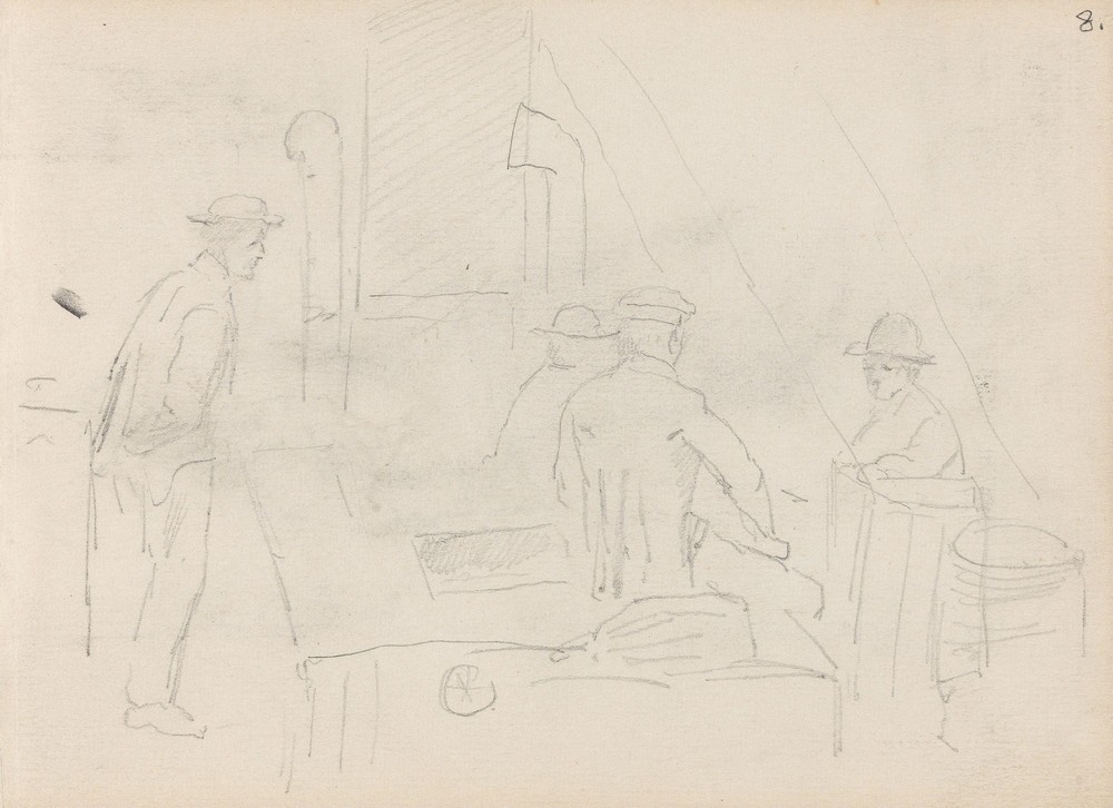 Male figures in workshop interior (between 1867 and 1873)