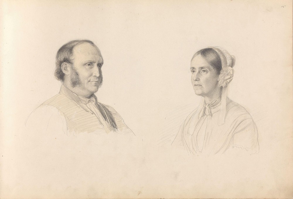 Male portrait; female portrait (Between 1855 and 1859)