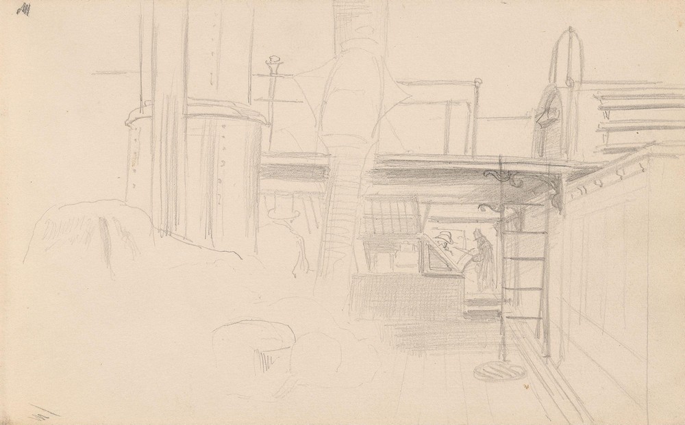 On the ship’s deck (between 1855 and 1857)