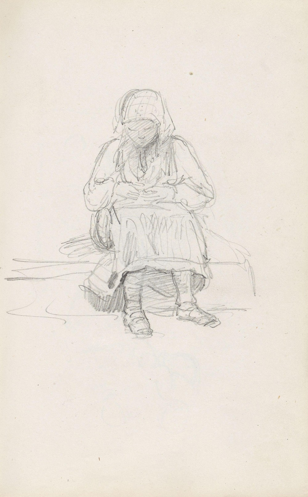 Sitting female figure (Between 1844 and 1854)