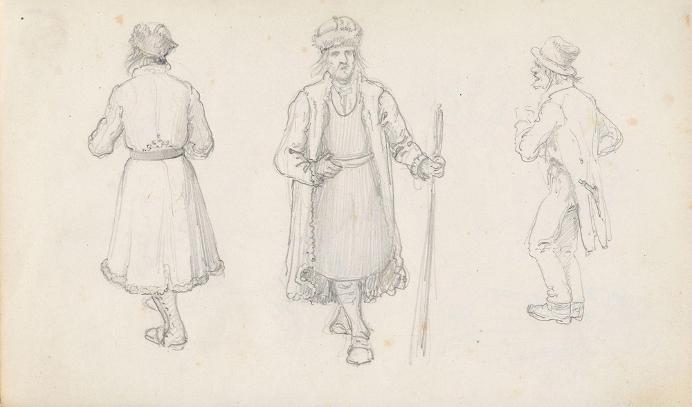 Three male figures (Between 1844 and 1854)