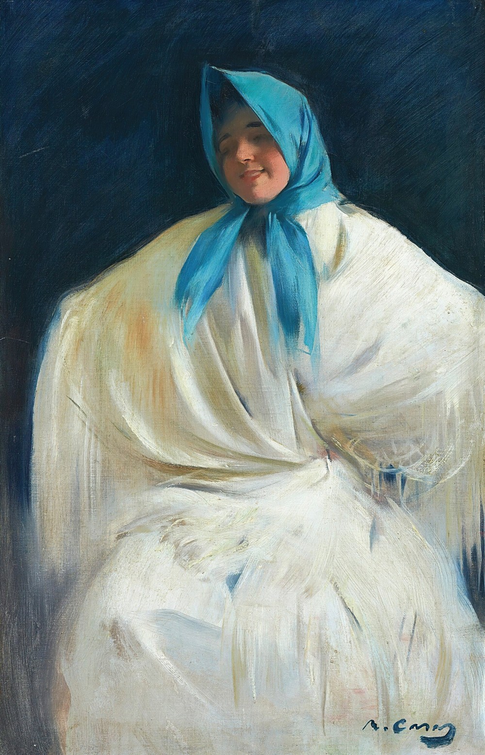 Chula con Pañuelo Azul (girl with a blue scarf)