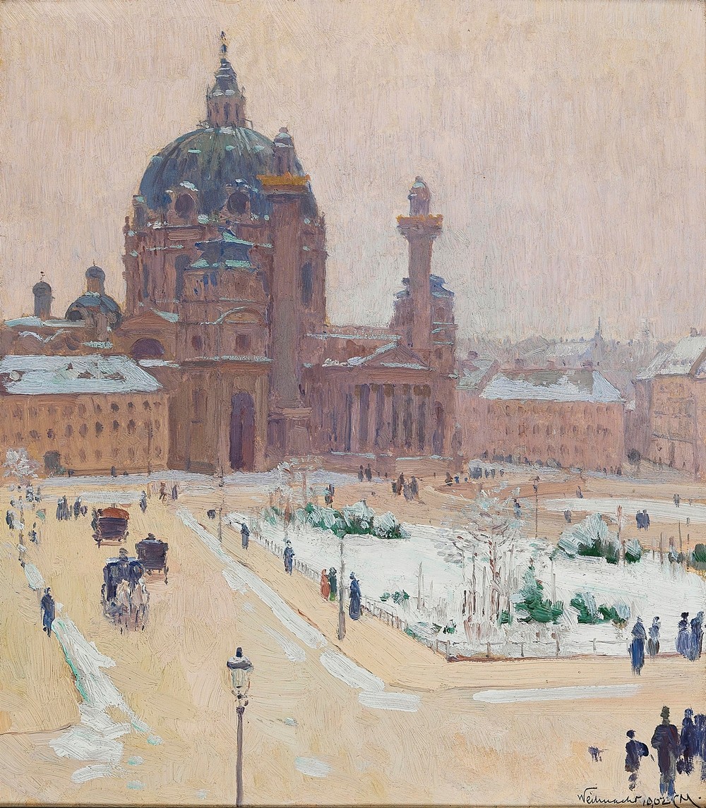 Karlskirche im Winter (Church of St. Charles in winter)