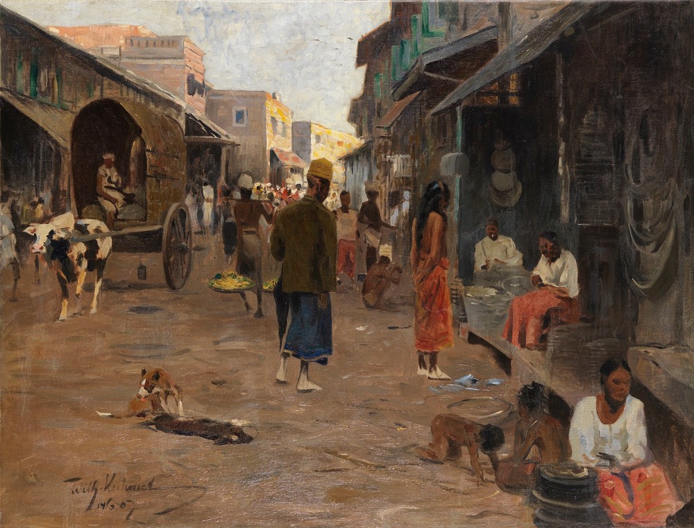 Straßenszene auf Ceylon (Sri Lanka)