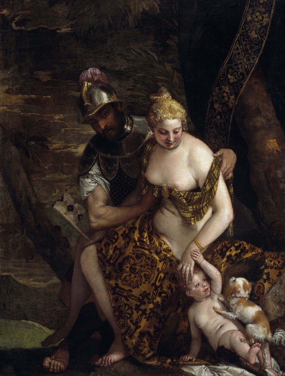 Mars, Venus and Cupid Mars and Venus With Cupid and a Dog (About 1580)