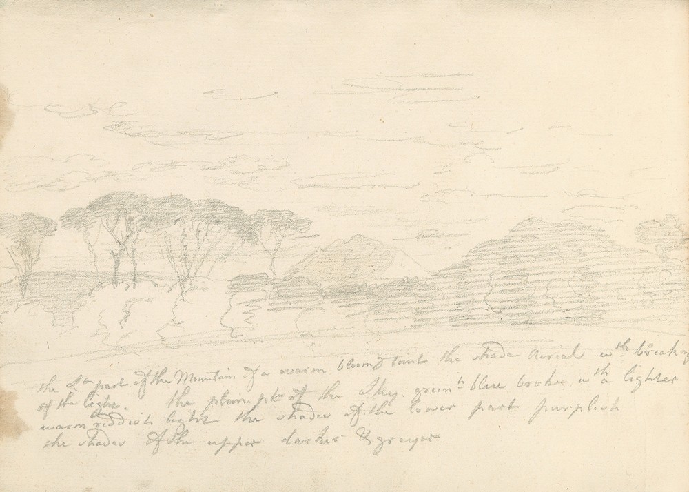 Landscape with Umbrella Pines and Distant Mountain (1774–75)