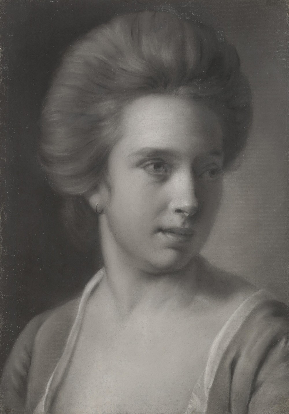 Portrait of a Woman, Her Head Turned to the Right, Wearing an Earring (ca. 1770–72)