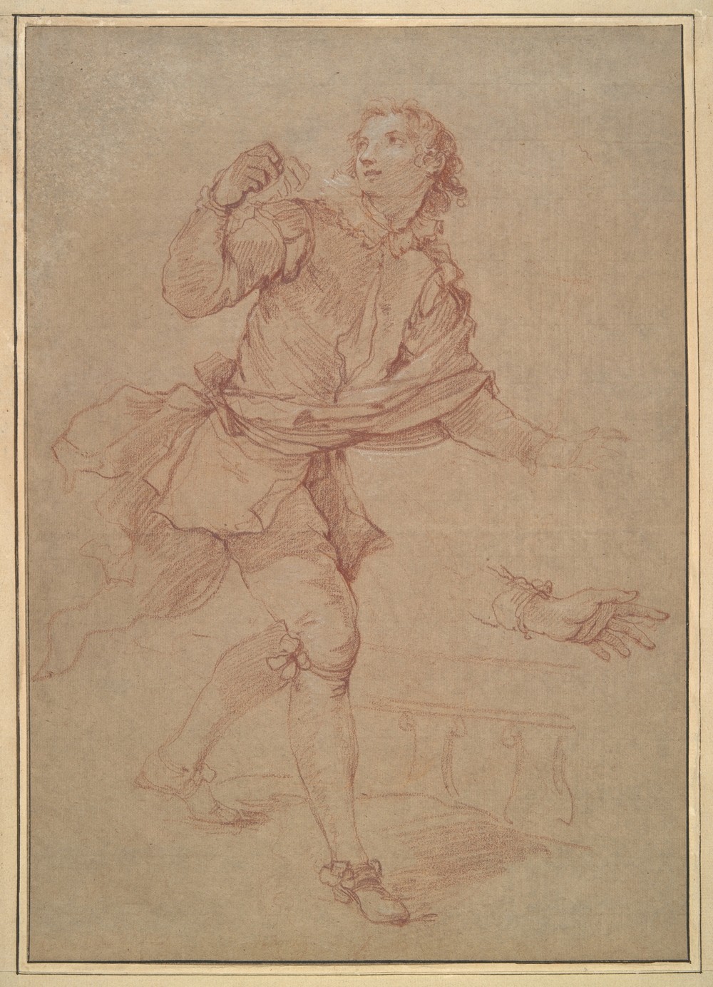 Study of a Young Man, study for the tapestry, Sancho’s departure for the island of Barataria (ca. 1735)