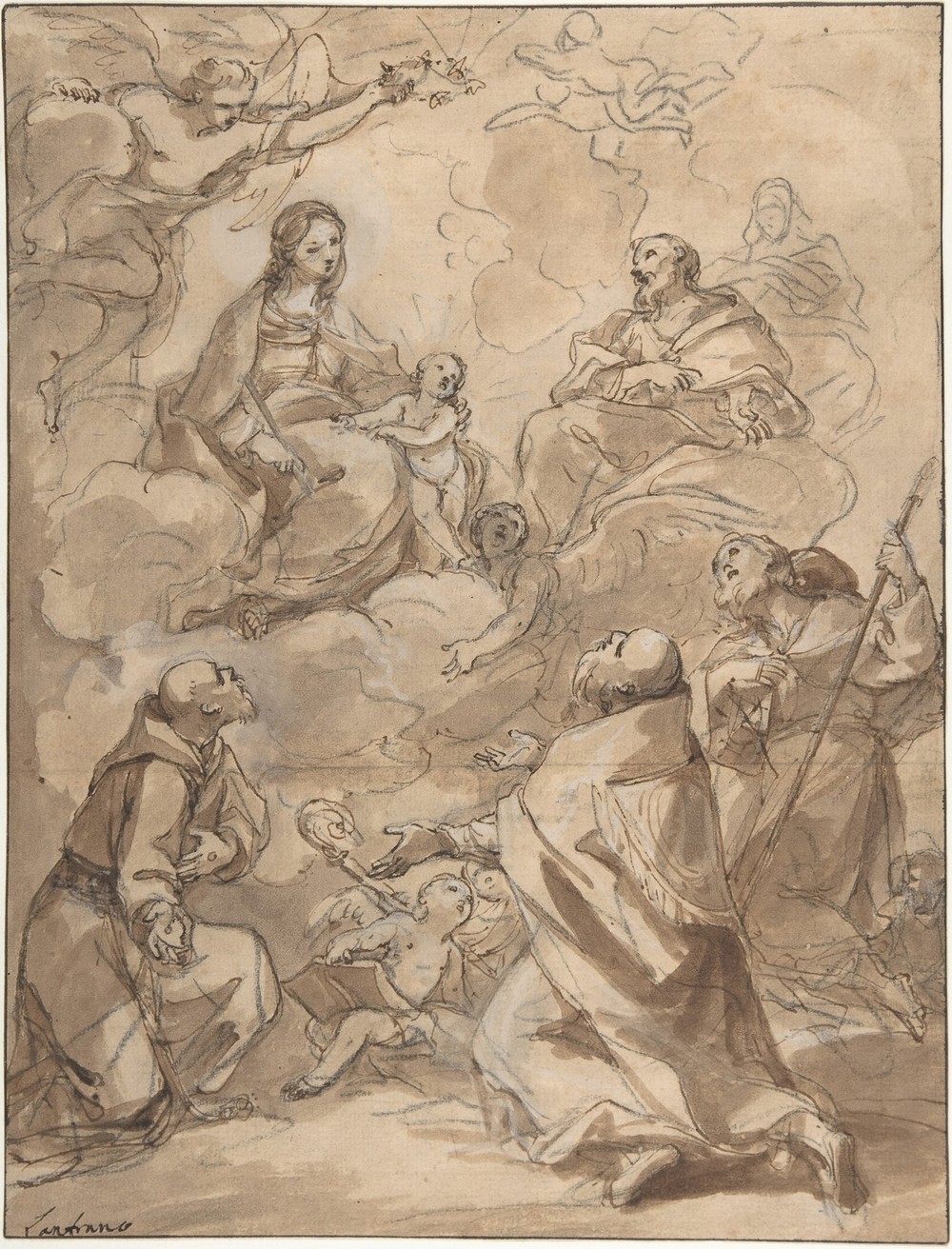 The Holy Family Appearing to St. Francis, St. Augustine, and St. Roch (18th century)