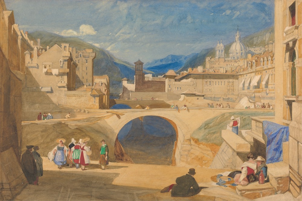 Bridge in a Continental Town (ca. 1830)