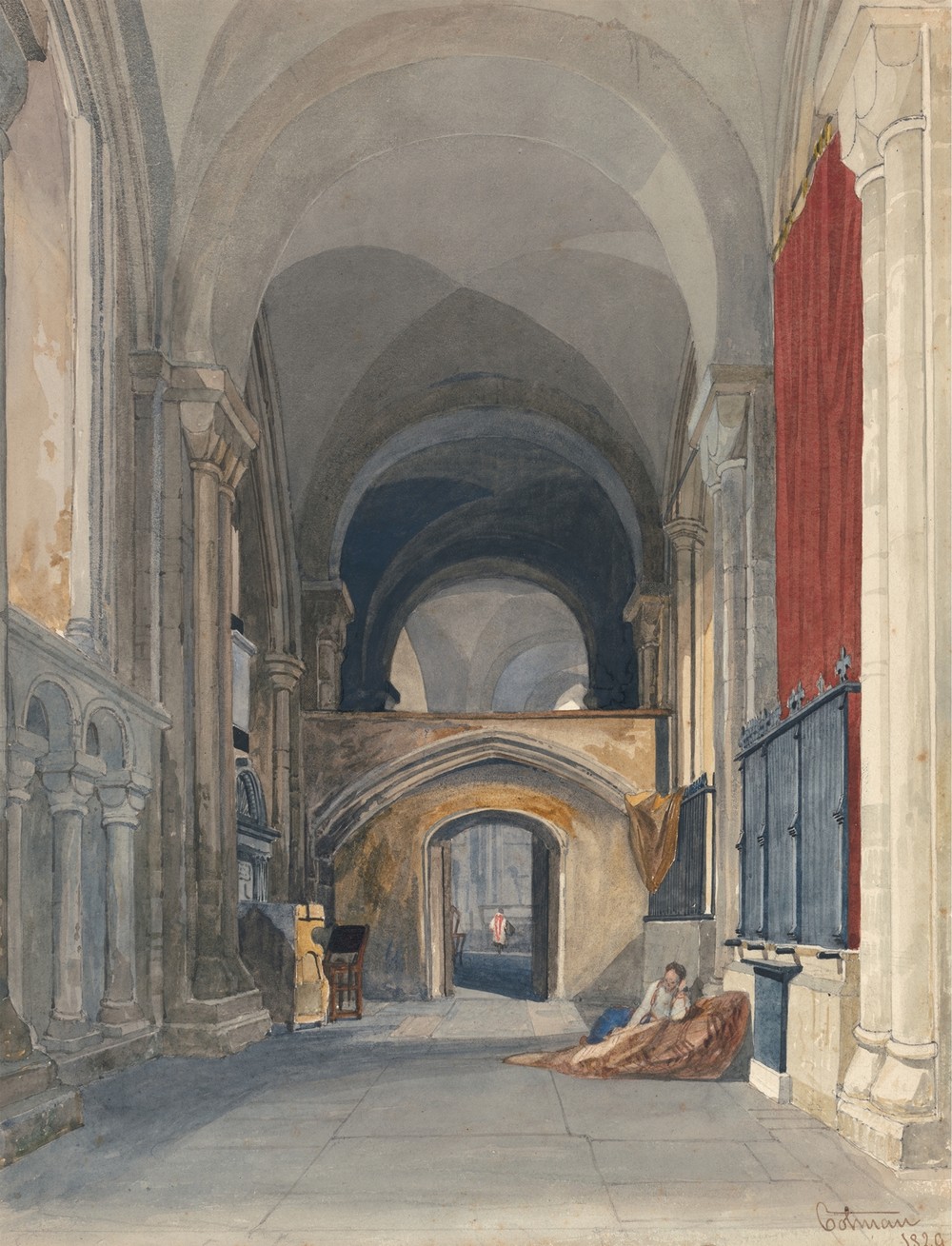 Norwich Cathedral; Interior of the North Aisle of the Choir, Looking East
