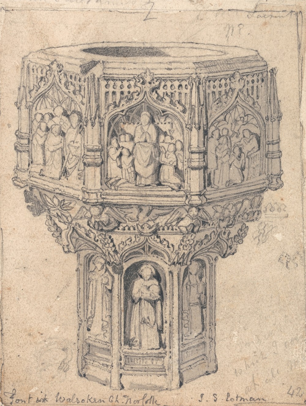 A Font in Walsoken Church, Norfolk (ca. 1811)