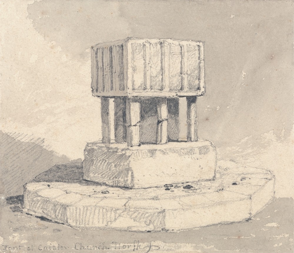 Font at Caister Church, Norfolk (ca. 1817)