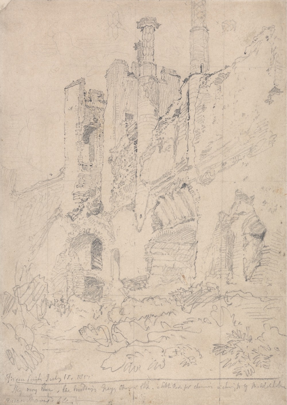 Framlingham Castle, Suffolk; Part of Ruined Interior (ca. 1815)
