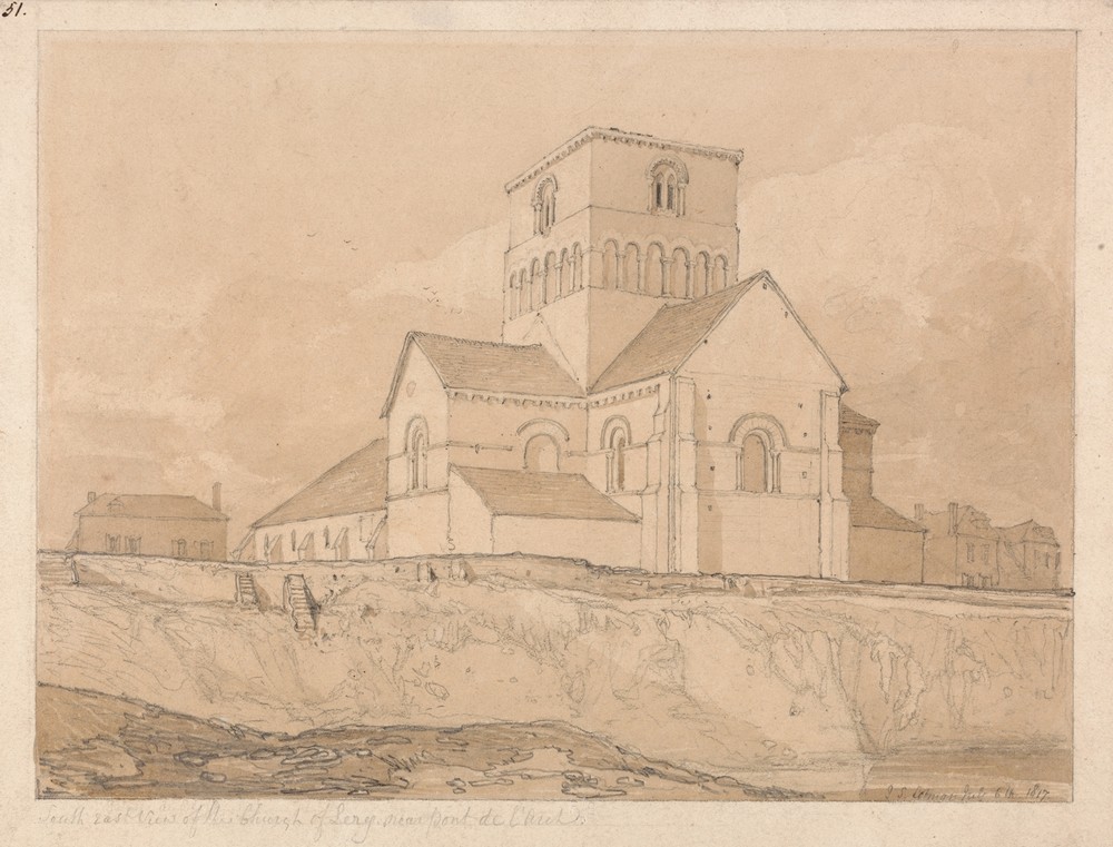 South-East View of the Church of Lery, near Pont-de-l’Arche, Normandy
