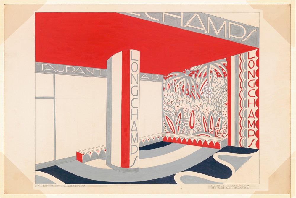 [Design drawing for Manhattan House Longchamps Restaurant, corner of 3rd Avenue and 65th Street, New York, NY.] [Study for mosaic front