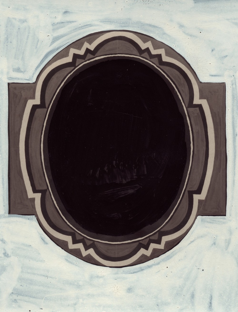 [Design for oval medallion and Ruppert Beer logo, colored black