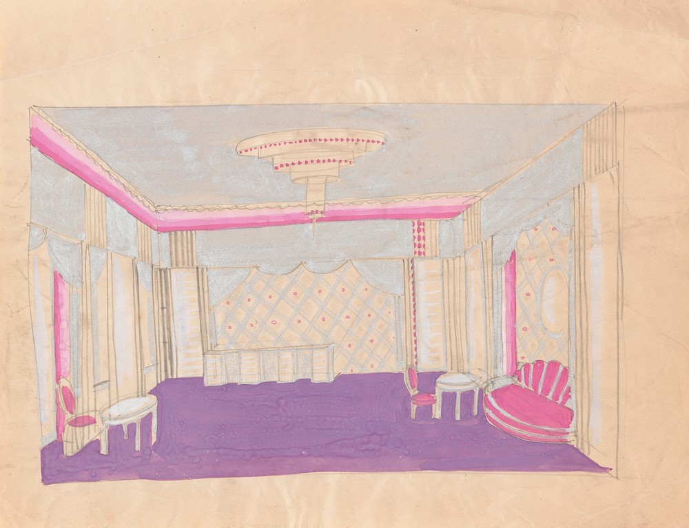 Design for the Lentheric Salon, Fifth Ave. & 58th St., Savoy-Plaza Hotel, New York, NY.] [Perspective sketch