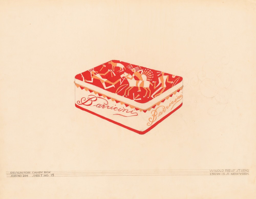 Graphic design drawings for Barricini Candy packages.