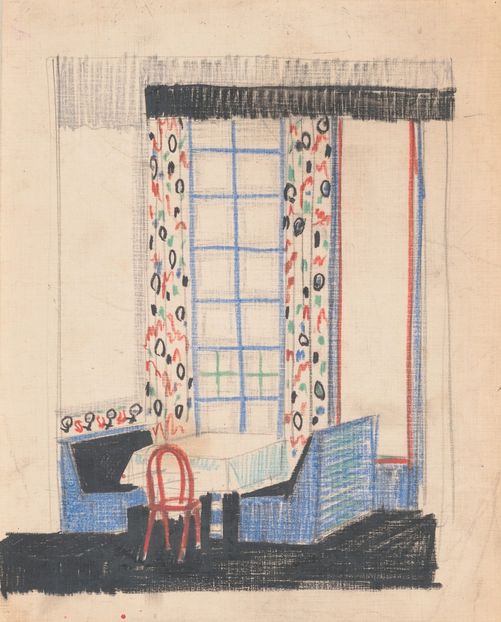 Interior perspective studies for a restaurant