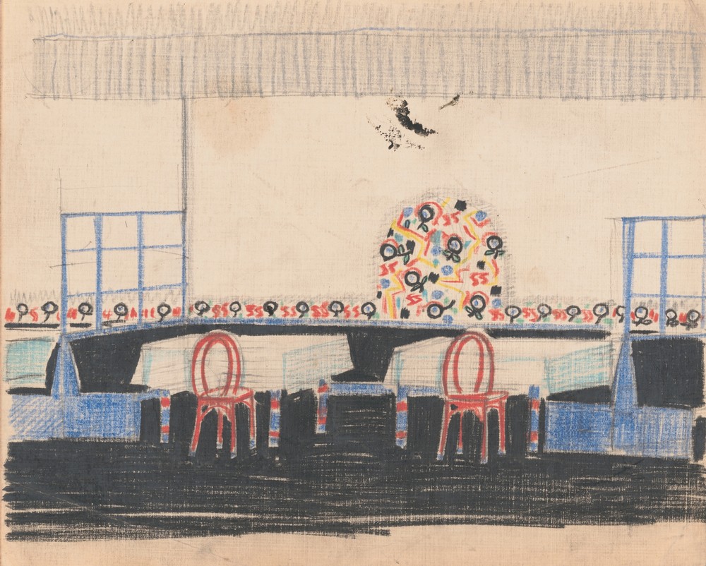 Interior perspective studies for a restaurant
