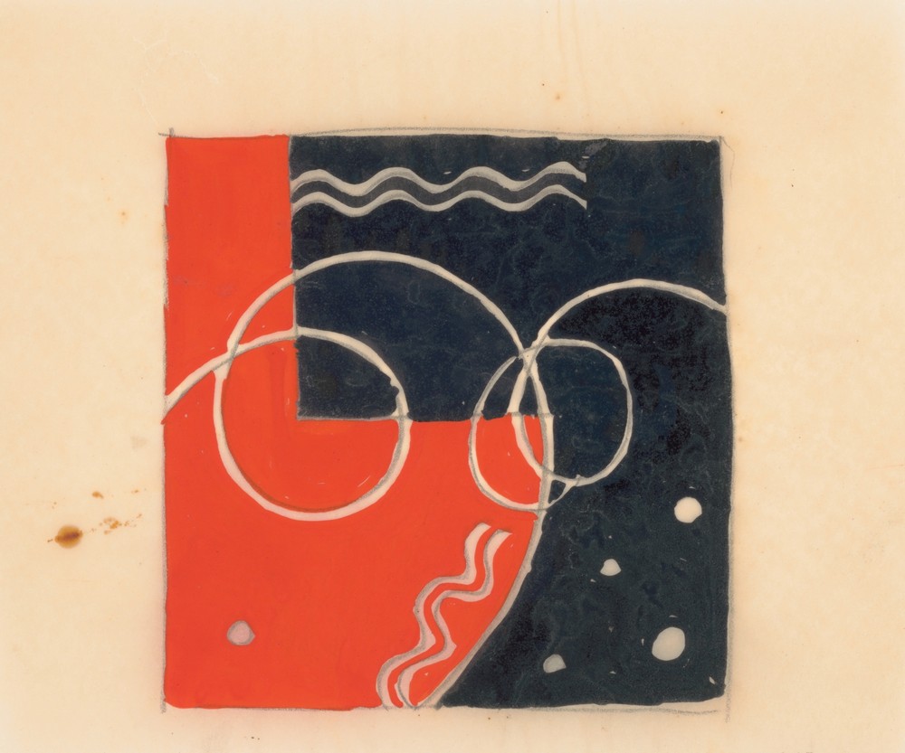 Miscellaneous small sketches for inlaid table tops.] [Design with geometric motif