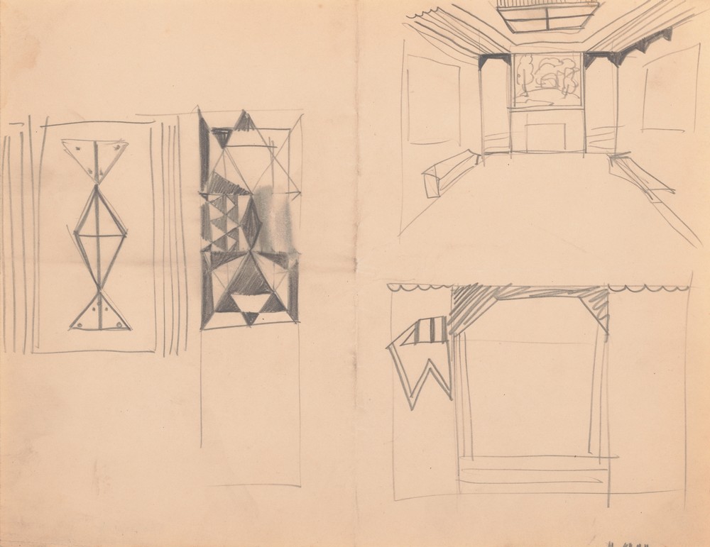 Designs for Shellball Apartments, 8300 Talbot St. at Lefferts Blvd., Kew Gardens, New York, NY. Design for main lobby