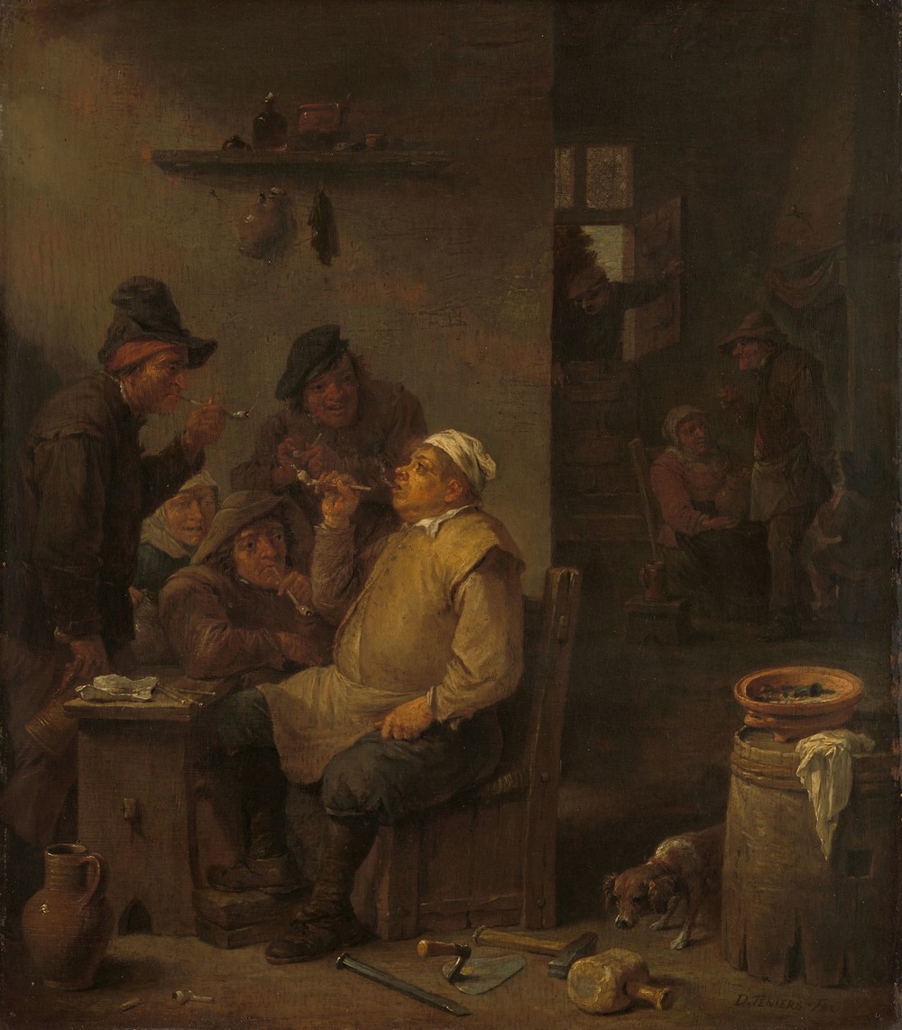 Mason Smoking with Companions in a Tavern (c. 1675)