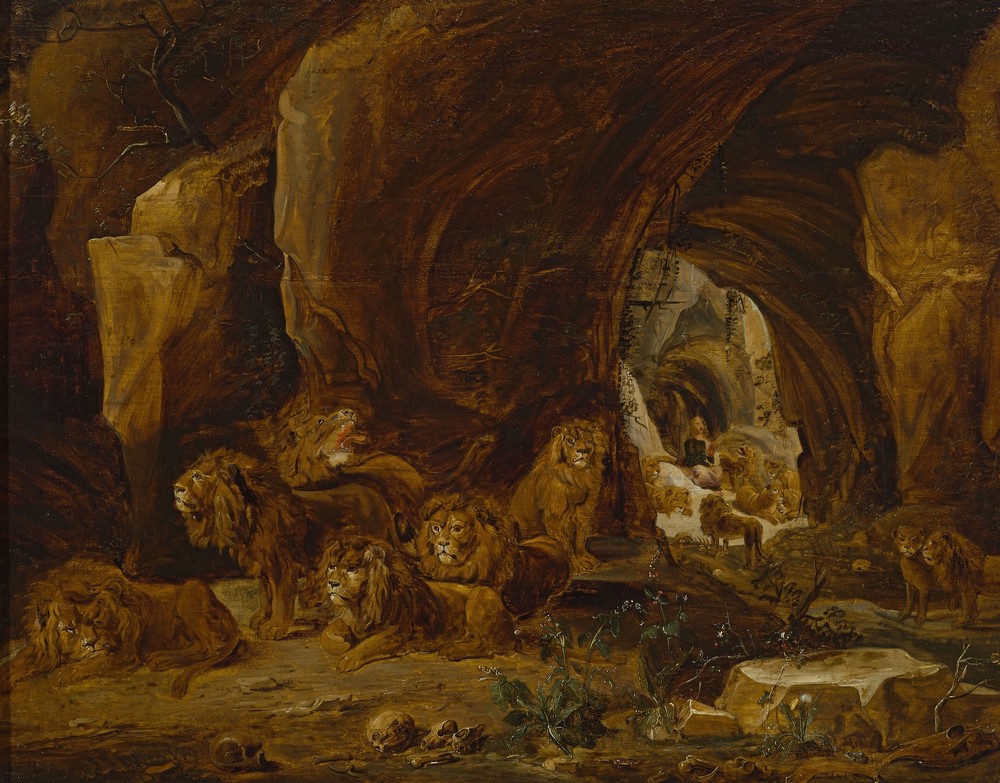 Daniel in the lions’ den (Daniel 6-17-22, 14-30-39) (1650s)