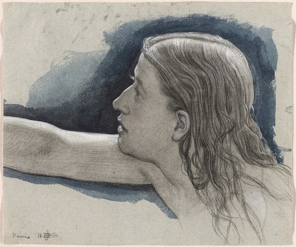 Study of a Young Man’s Head with Right Arm Outstretched