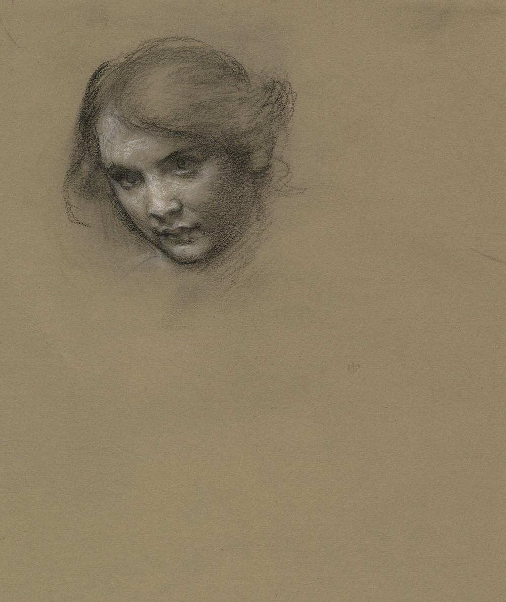 Head study of a young woman