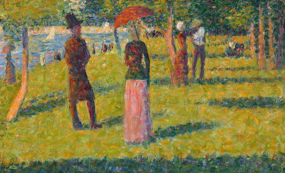 Paysage et personnages (La jupe rose)