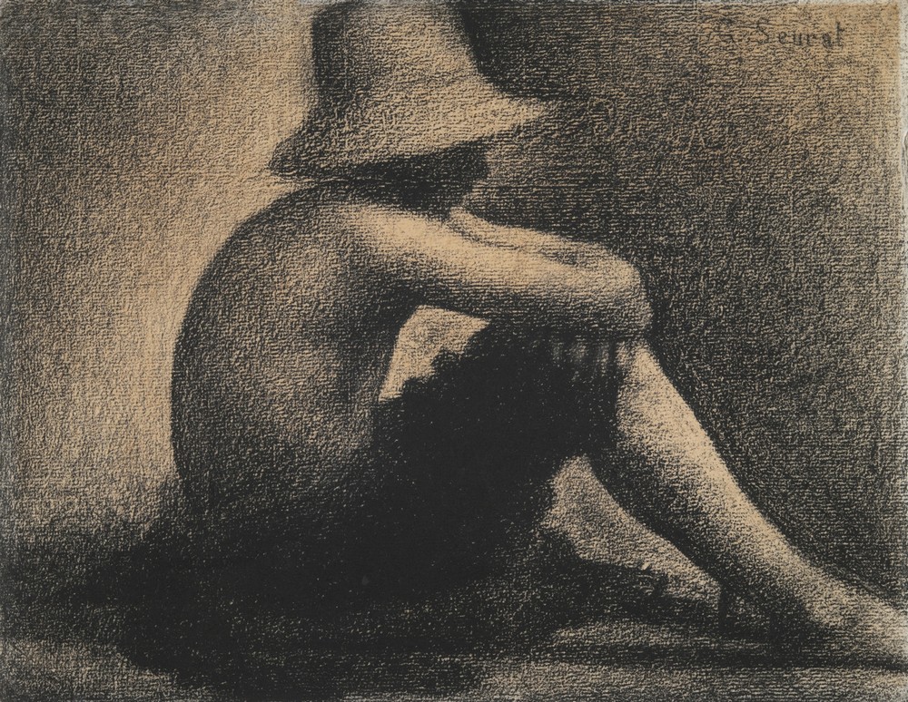 Seated Boy with Straw Hat, study for Bathers at Asnières (1883–84)