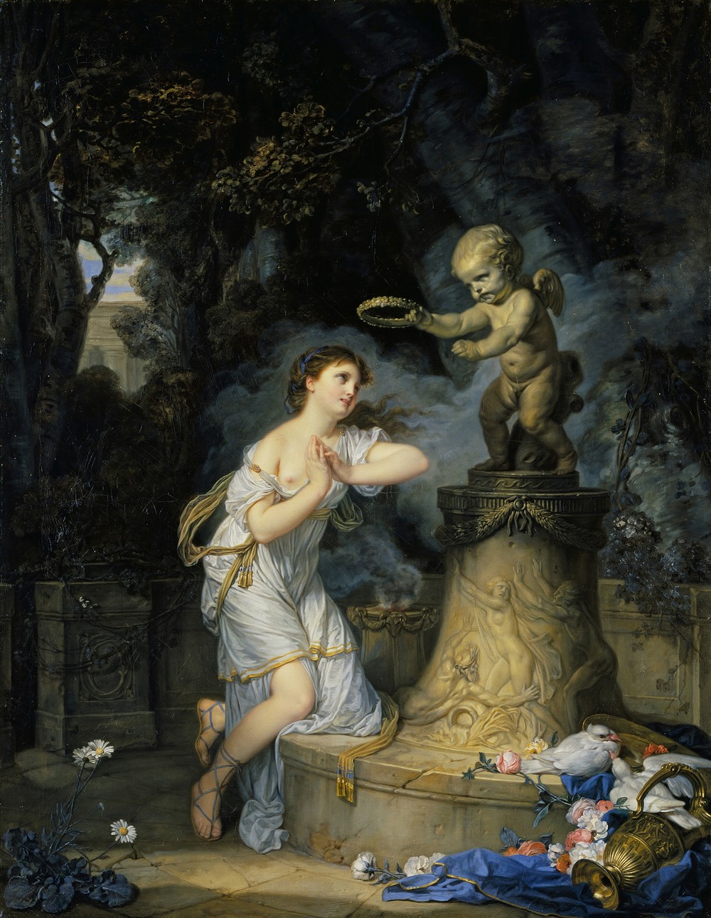 Une jeune Fille qui fait sa prière au pied de l’autel de l’Amour (A Young Woman Praying at the Altar of Love)