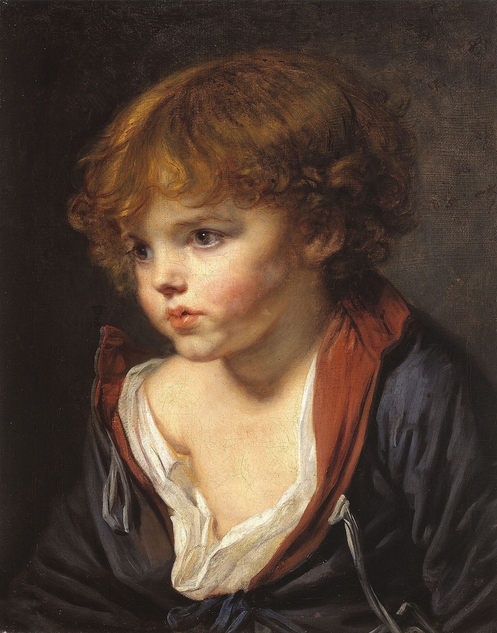 Petit Garçon blond à la chemise ouverte