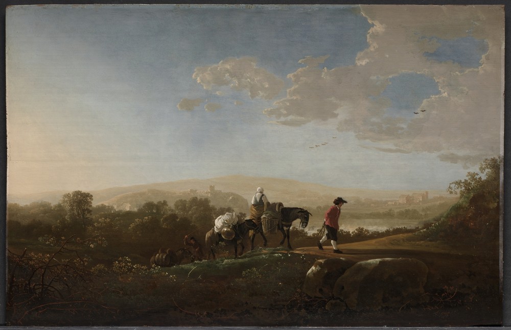Travelers in Hilly Countryside (c. 1650)