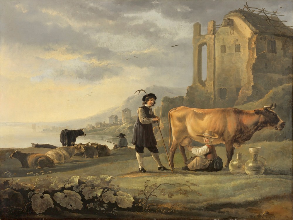 Landscape with Maid Milking a Cow (ca. 1655)