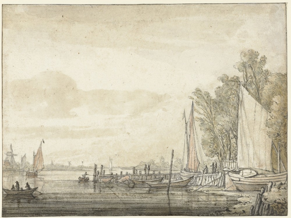 Boten bij een steiger in een rivier